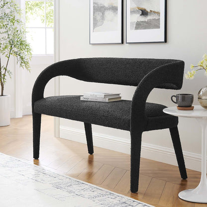 Pinnacle Boucle Fabric Accent Bench
