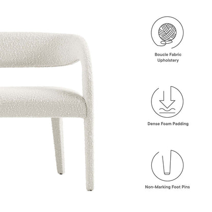 Pinnacle Boucle Fabric Accent Bench