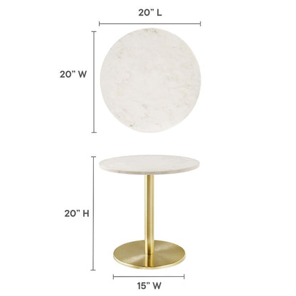 Viva Round White Marble Side Table