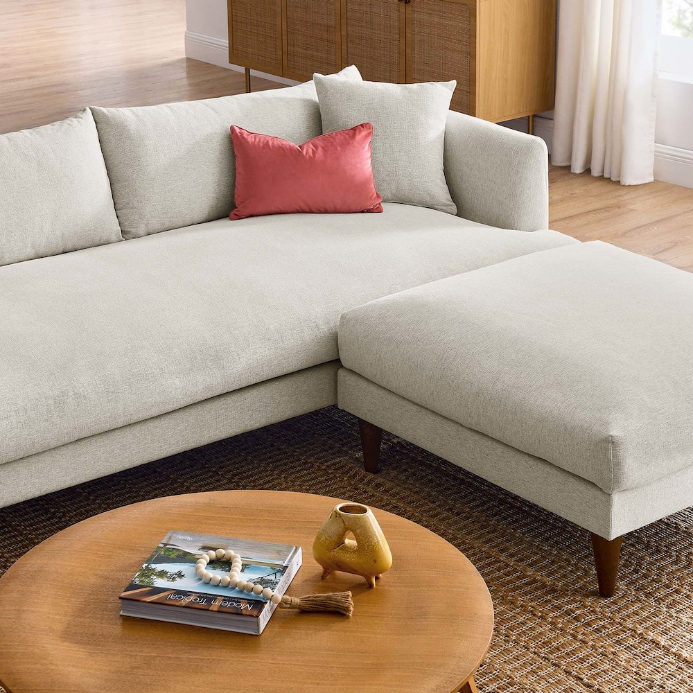 Zoya Down Filled Overstuffed Sofa and Ottoman Set
