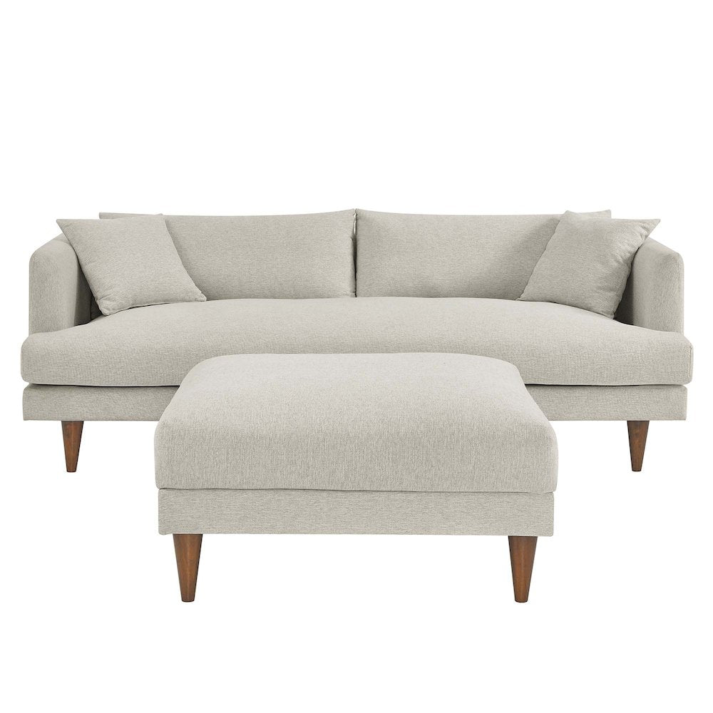 Zoya Down Filled Overstuffed Sofa and Ottoman Set