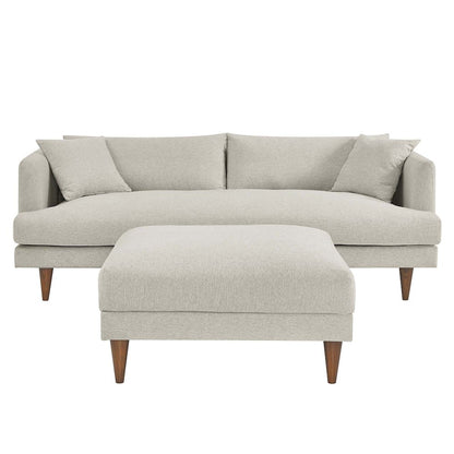 Zoya Down Filled Overstuffed Sofa and Ottoman Set