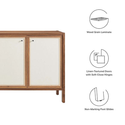 Capri 65" Wood Grain Sideboard Storage Cabinet