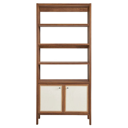 Capri 4-Shelf Wood Grain Bookcase