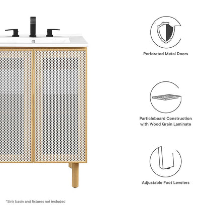 Calla 24" Perforated Metal Bathroom Vanity Cabinet (Sink Basin Not Included)