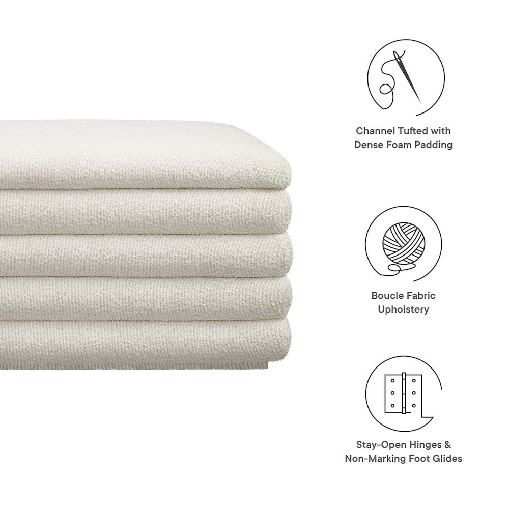 Mezzo Boucle Upholstered Storage Bench