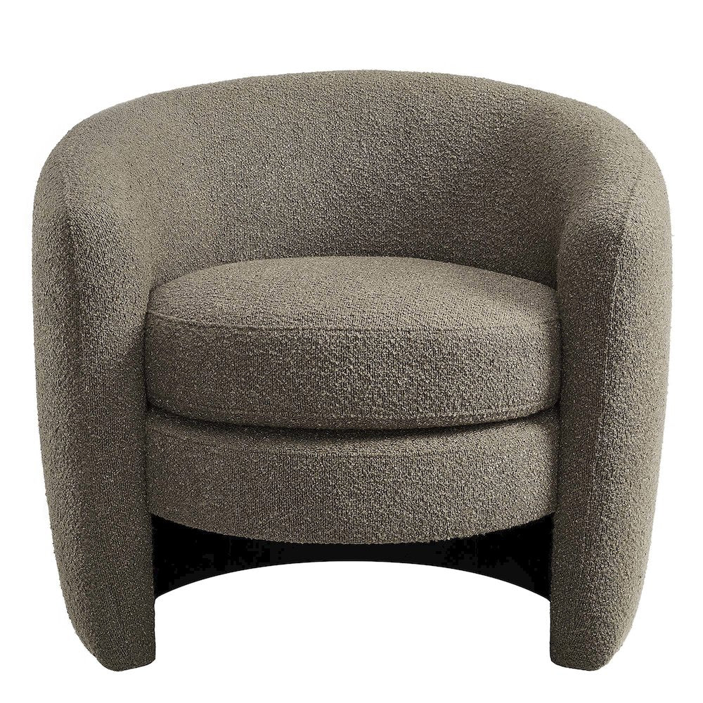 Affinity Upholstered Boucle Fabric Curved Back Armchair