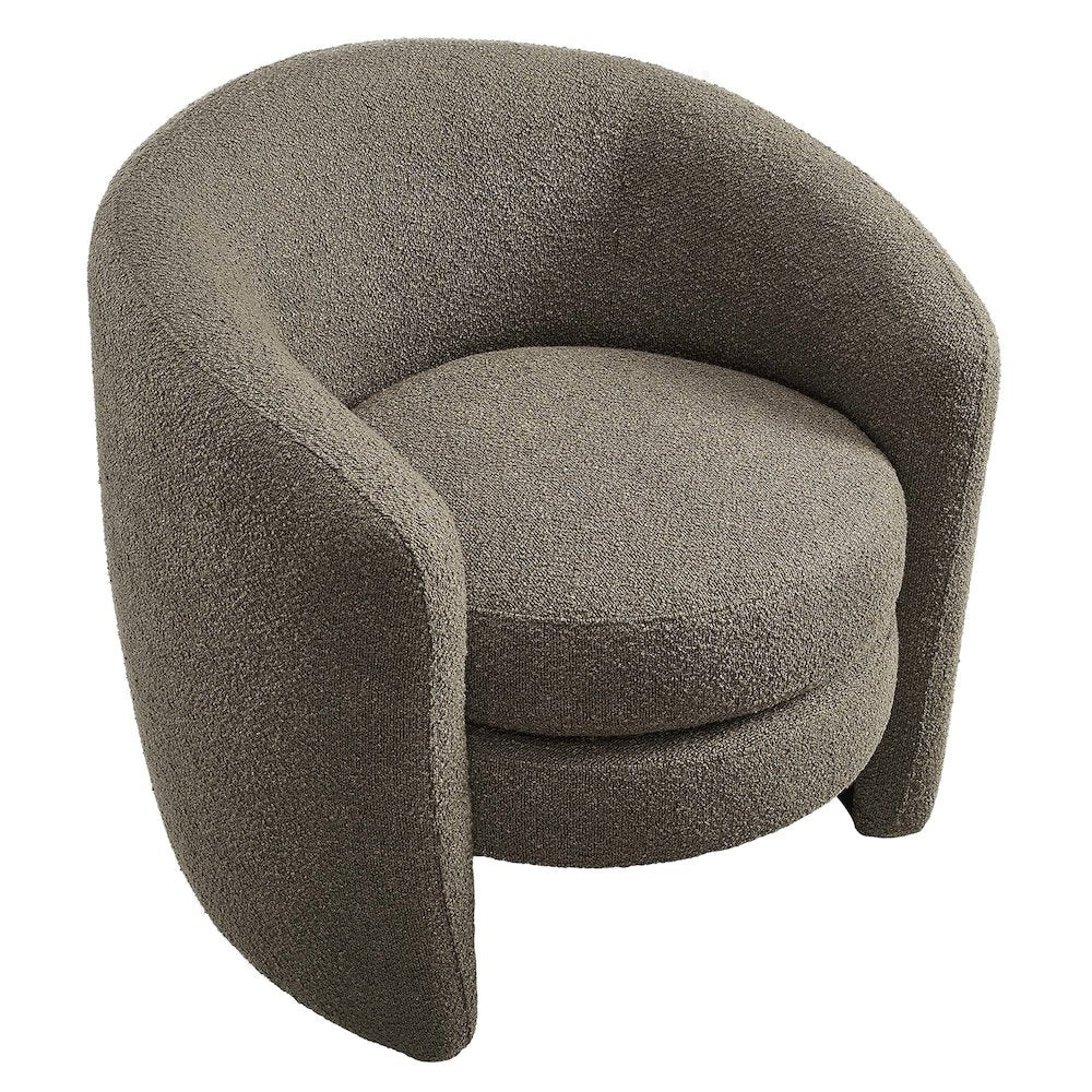 Affinity Upholstered Boucle Fabric Curved Back Armchair