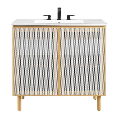 Calla 36" Perforated Metal Bathroom Vanity