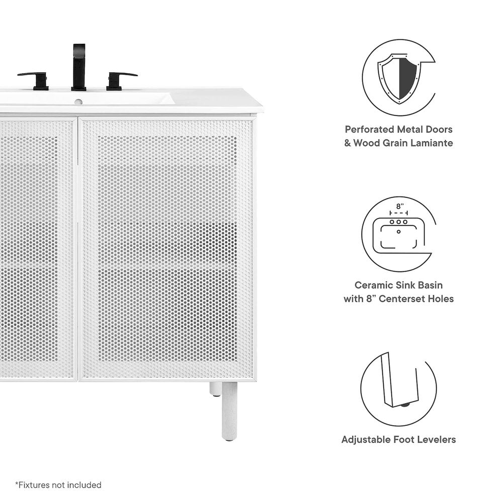 Calla 36" Perforated Metal Bathroom Vanity