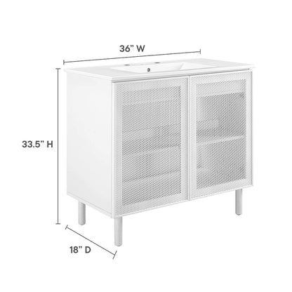 Calla 36" Perforated Metal Bathroom Vanity
