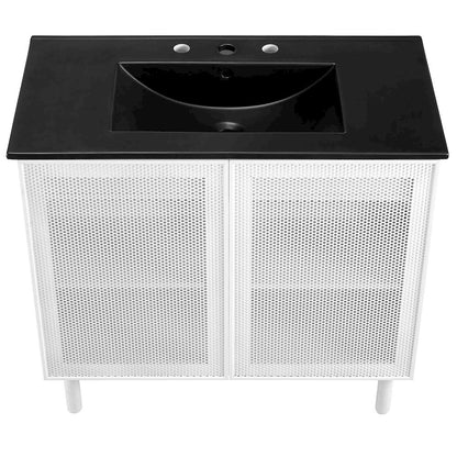 Calla 36" Perforated Metal Bathroom Vanity