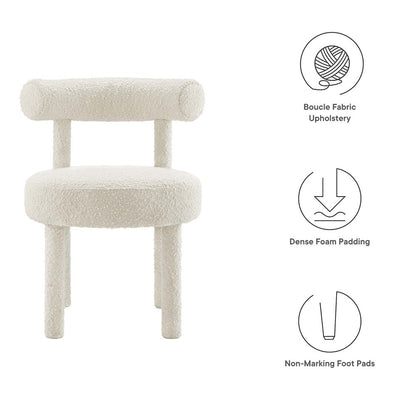 Toulouse Boucle Fabric Dining Chair Set of 2