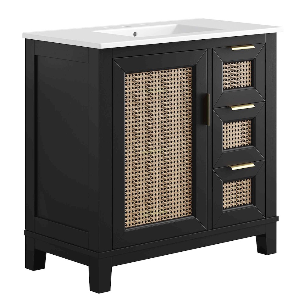 Dixie 36” Solid Wood Bathroom Vanity Cabinet