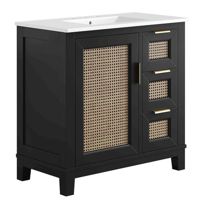 Dixie 36” Solid Wood Bathroom Vanity Cabinet