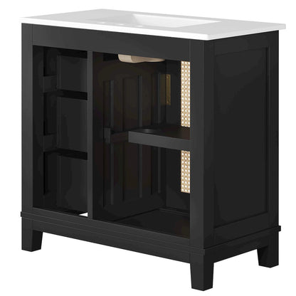 Dixie 36” Solid Wood Bathroom Vanity Cabinet