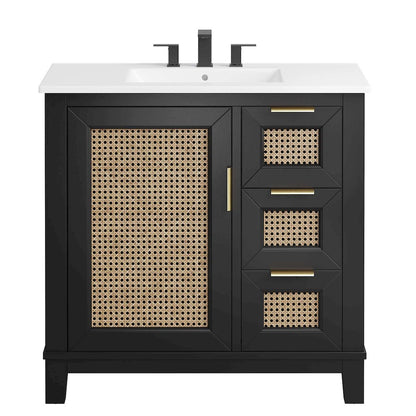 Dixie 36” Solid Wood Bathroom Vanity Cabinet