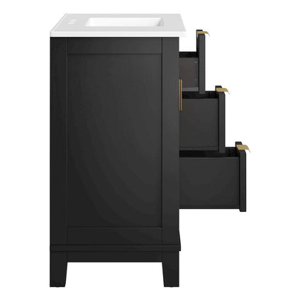 Dixie 36” Solid Wood Bathroom Vanity Cabinet