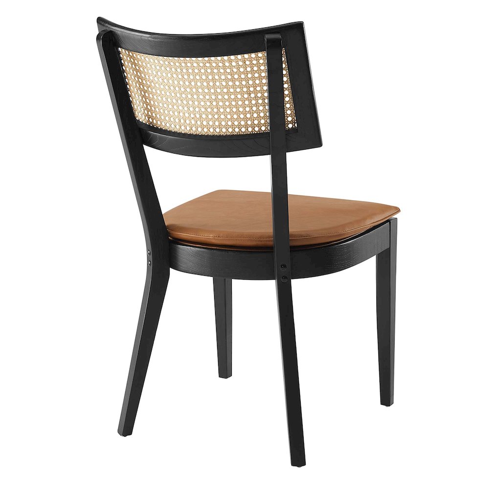 Caledonia Vegan Leather Upholstered Wood Dining Chairs Set of 2