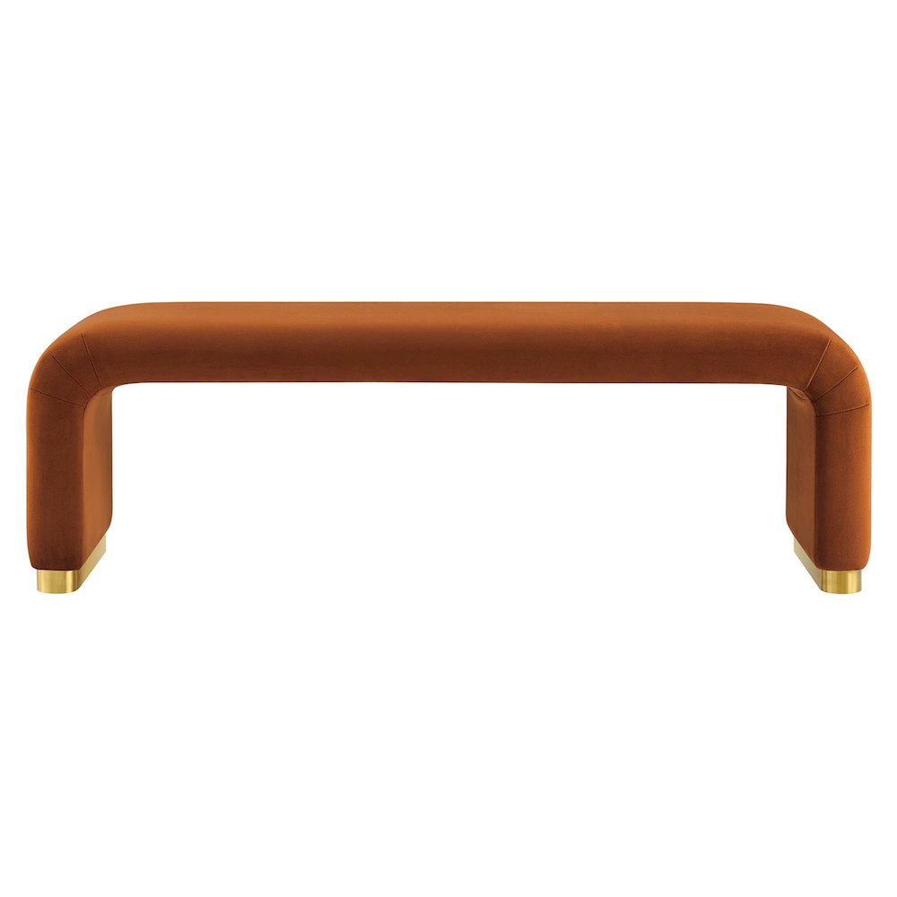 Koda Performance Velvet Waterfall Long Bench