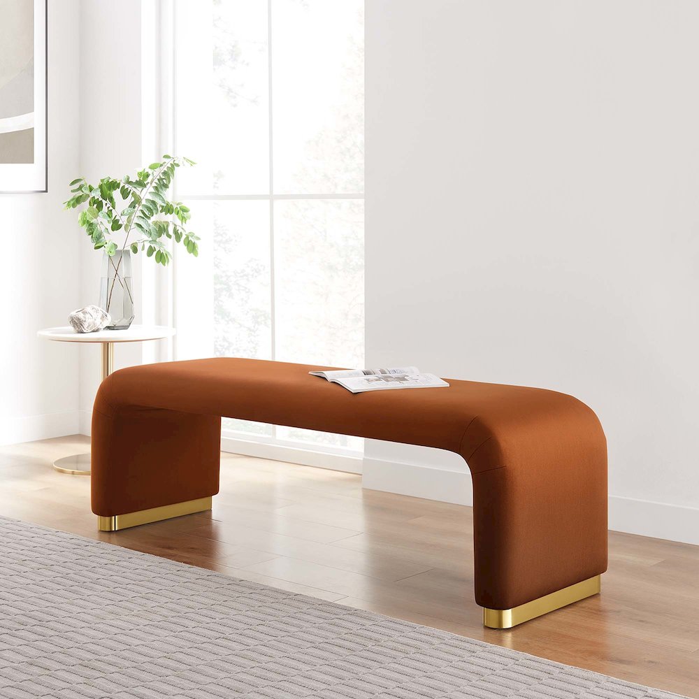 Koda Performance Velvet Waterfall Long Bench