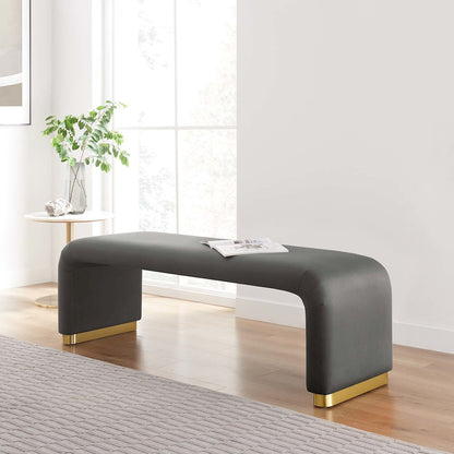Koda Performance Velvet Waterfall Long Bench