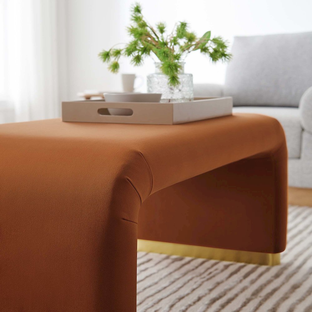 Koda Performance Velvet Waterfall Ottoman