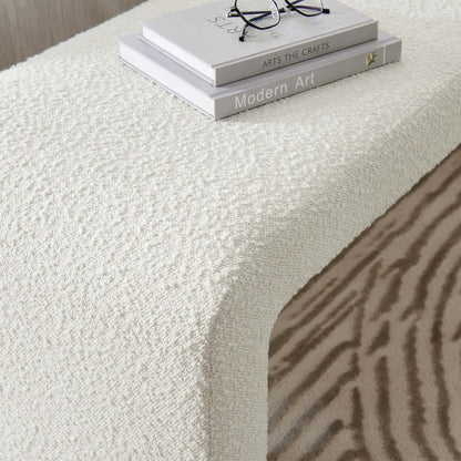 Simba Boucle Fabric Waterfall Long Bench