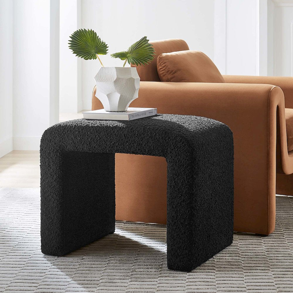 Simba Boucle Fabric Waterfall Stool