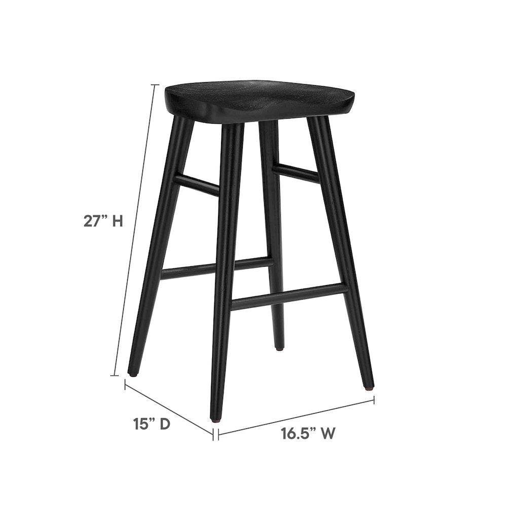 Saville Backless Wood Counter Stools Set of 2