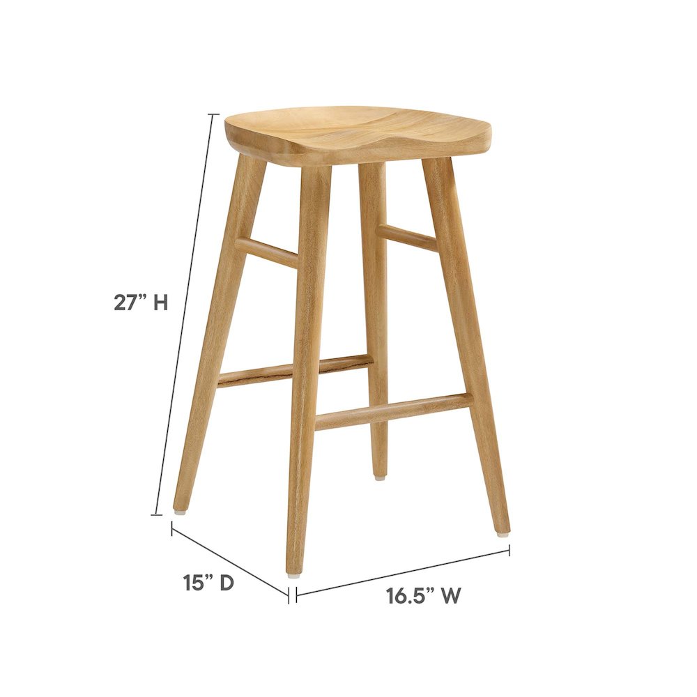 Saville Backless Wood Counter Stools Set of 2