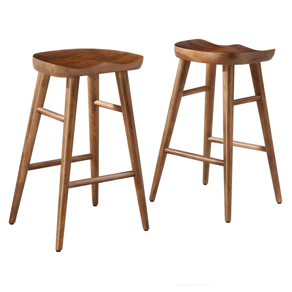 Saville Backless Wood Counter Stools Set of 2