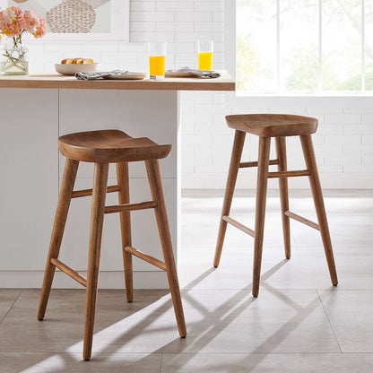 Saville Backless Wood Counter Stools Set of 2