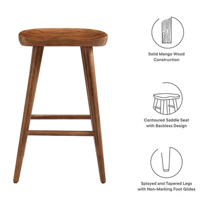 Saville Backless Wood Counter Stools Set of 2