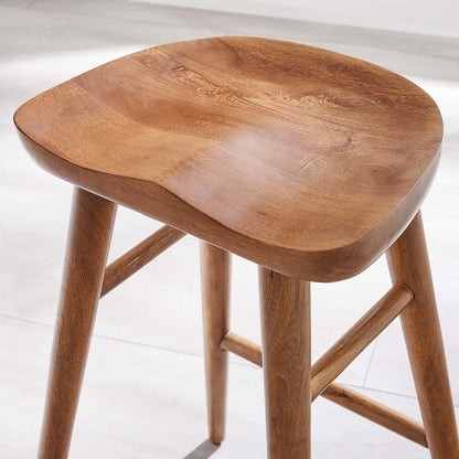 Saville Backless Wood Counter Stools Set of 2