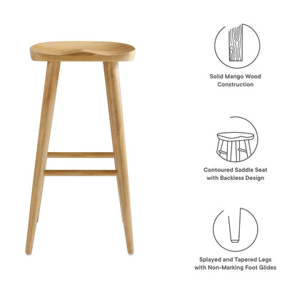Saville Backless Wood Bar Stools Set of 2