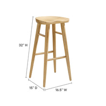 Saville Backless Wood Bar Stools Set of 2