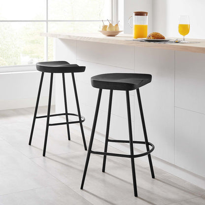 Concord Backless Wood Counter Stools Set of 2