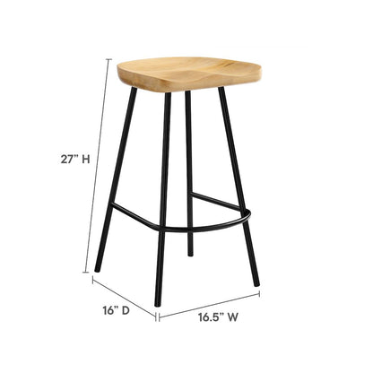 Concord Backless Wood Counter Stools Set of 2