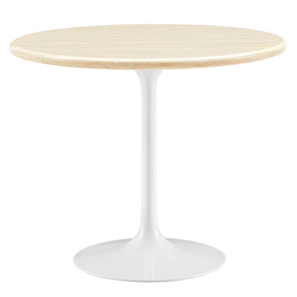 Lippa 36" Round Faux Travertine Dining Table