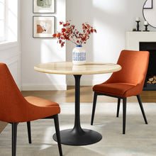 Lippa 36” Round Faux Travertine Dining Table