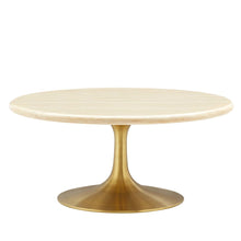 Lippa 36” Round Faux Travertine Coffee Table