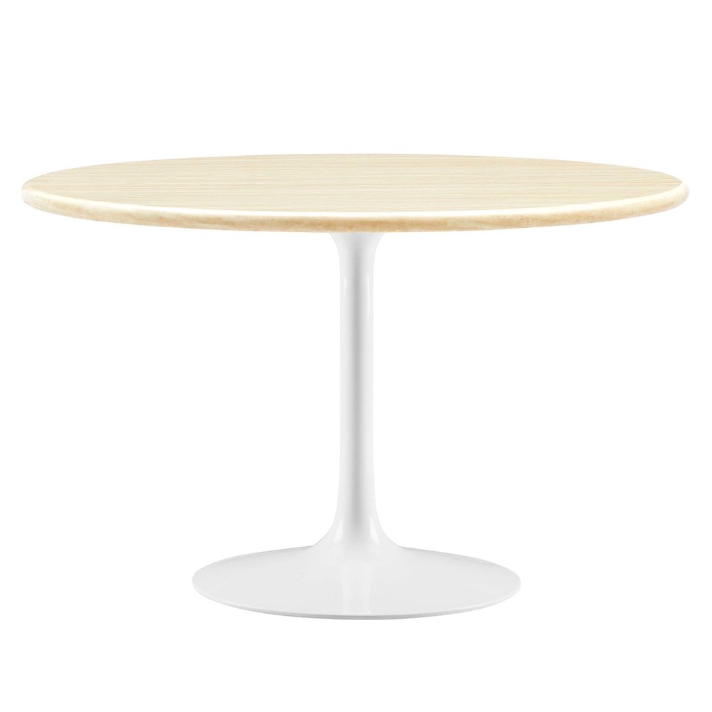 Lippa 48" Round Faux Travertine Dining Table
