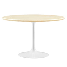 Lippa 48" Round Faux Travertine Dining Table