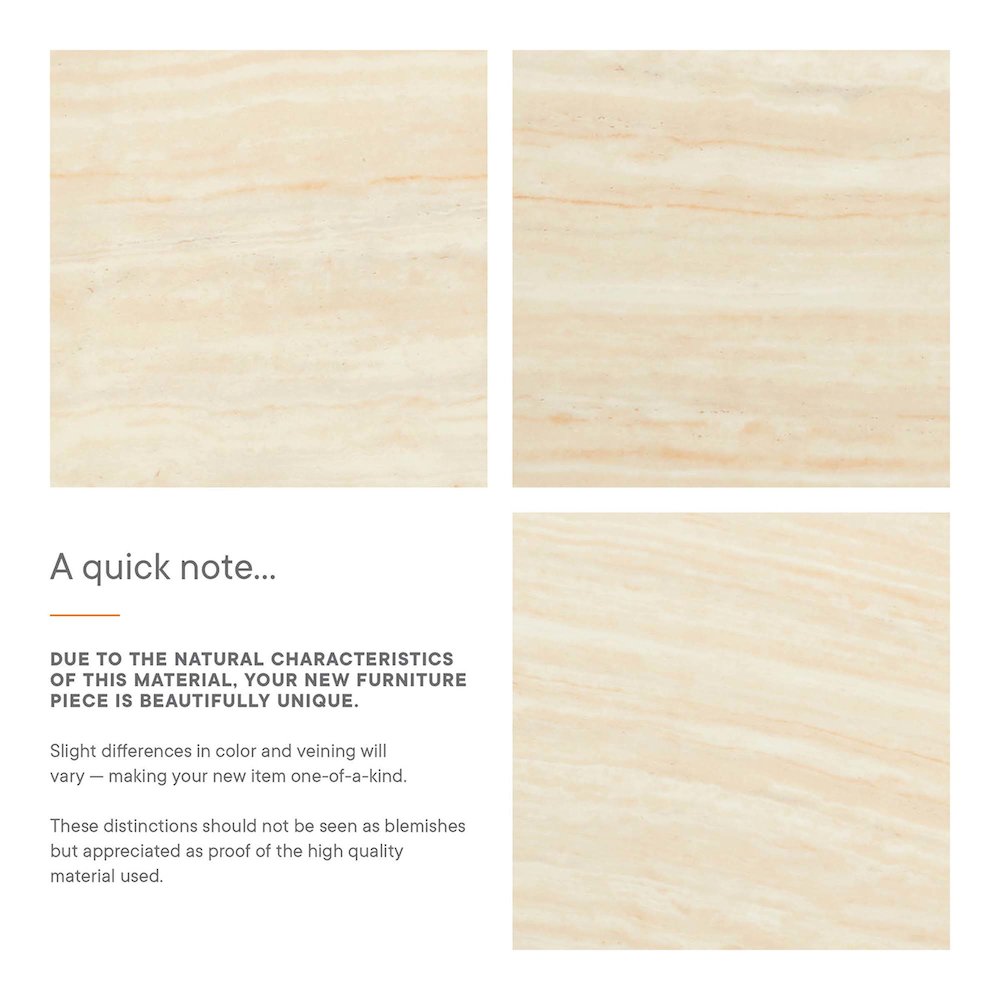 Lippa 48" Round Faux Travertine Dining Table