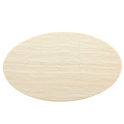 Lippa 60” Oval Faux Travertine Dining Table