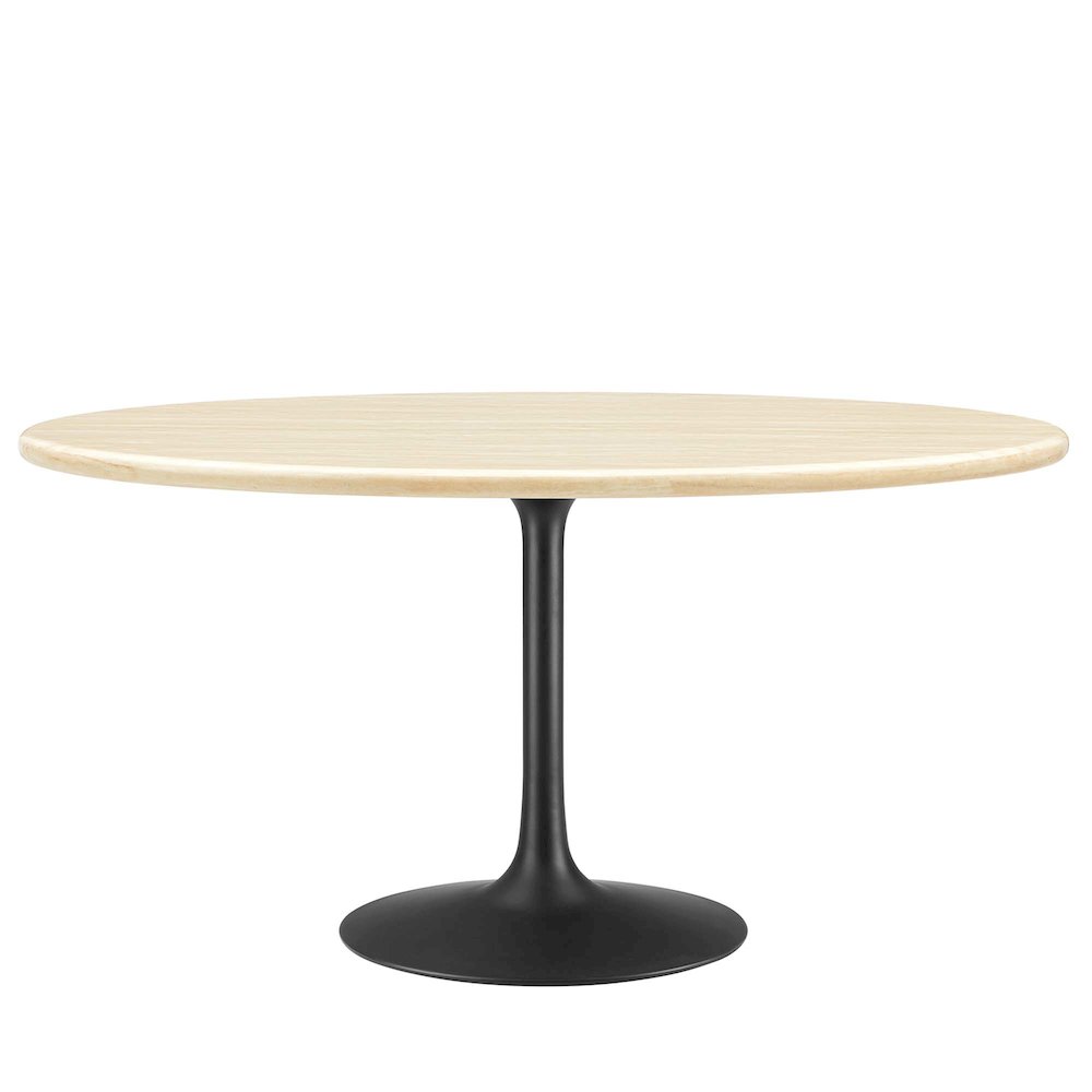 Lippa 60" Oval Faux Travertine Dining Table