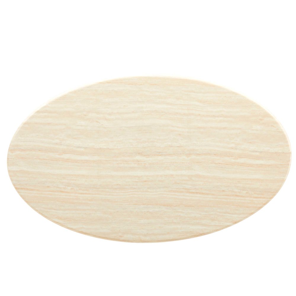 Lippa 60" Oval Faux Travertine Dining Table