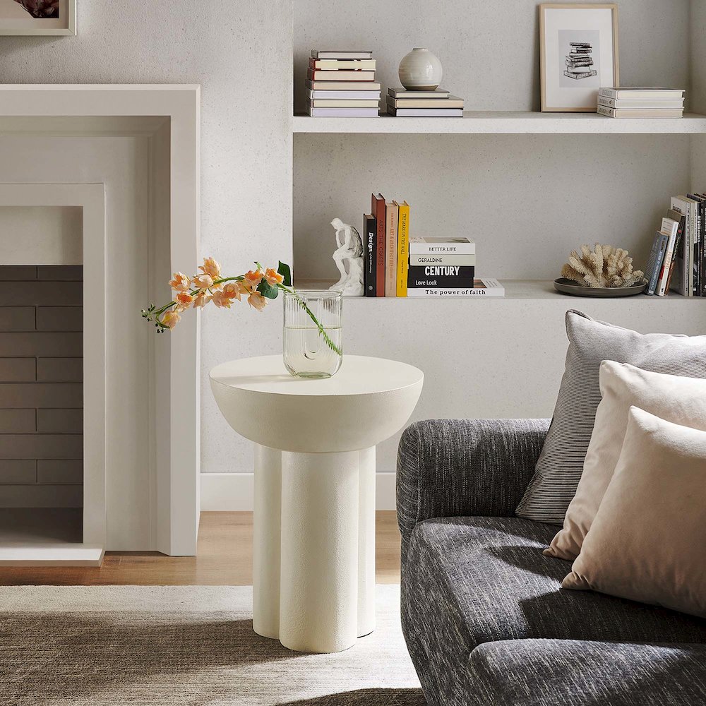 Caspian Round Concrete Side Table