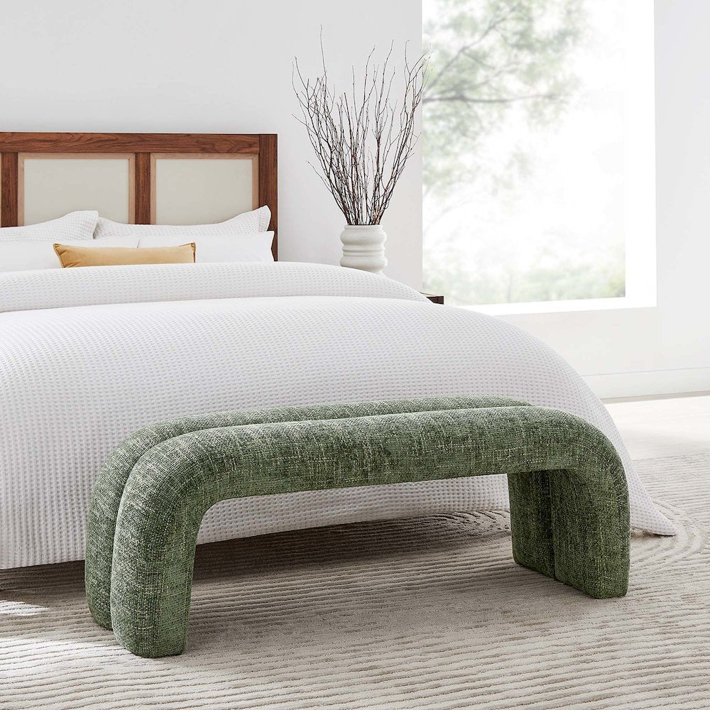 Dax 50.5" Chenille Upholstered Accent Bench